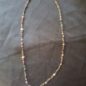 African Trade Beaded Long Necklace